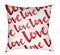 Tiwari Home 20" White and Red "Love" Printed Square Throw Pillow Cover
